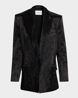 FForme Winslow Double-Breasted Crinkle Metallic Cotton Jacket