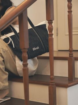 ffroi Stripe Zipper Eco Canvas Bag