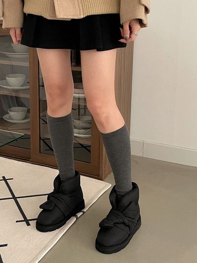FICCE Kenna Padding Ribbon Ankle Boots (3cm)