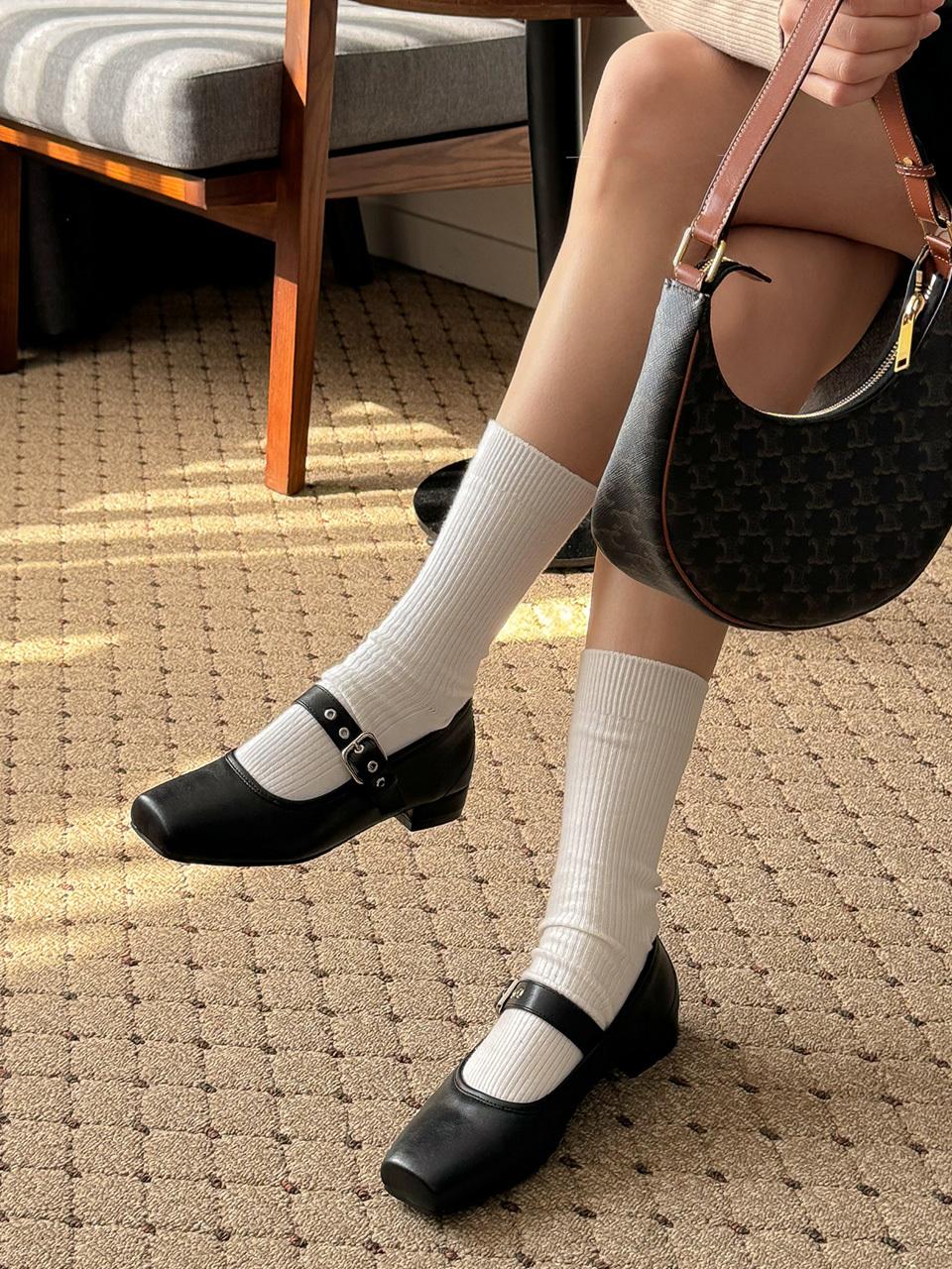 FICCE Square Belted Mary Jane Loafers (Fi43247)