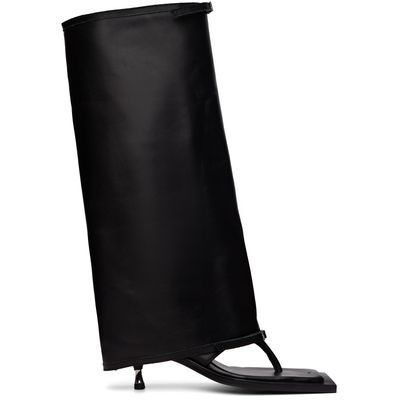 FIDAN NOVRUZOVA FIDAN NOVRUZOVA Black Kaia Stiletto Heel Sandal Tall Boots