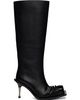 FIDAN NOVRUZOVA FIDAN NOVRUZOVA Black Stiletto Heel Classic Square Toe Boots - 1