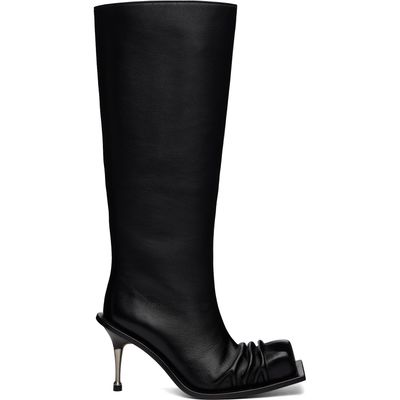FIDAN NOVRUZOVA FIDAN NOVRUZOVA Black Stiletto Heel Classic Square Toe Boots