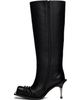 FIDAN NOVRUZOVA FIDAN NOVRUZOVA Black Stiletto Heel Classic Square Toe Boots - 3