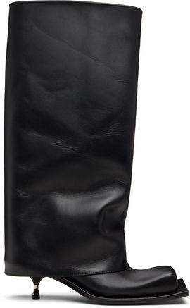 FIDAN NOVRUZOVA FIDAN NOVRUZOVA Black Tall Iman Kitten Heel Boots