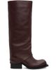 FIDAN NOVRUZOVA FIDAN NOVRUZOVA Burgundy Havva Chunky Heel Trouser Boots - 1