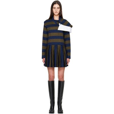 FIDAN NOVRUZOVA FIDAN NOVRUZOVA Navy & Khaki Noemie Polo Minidress