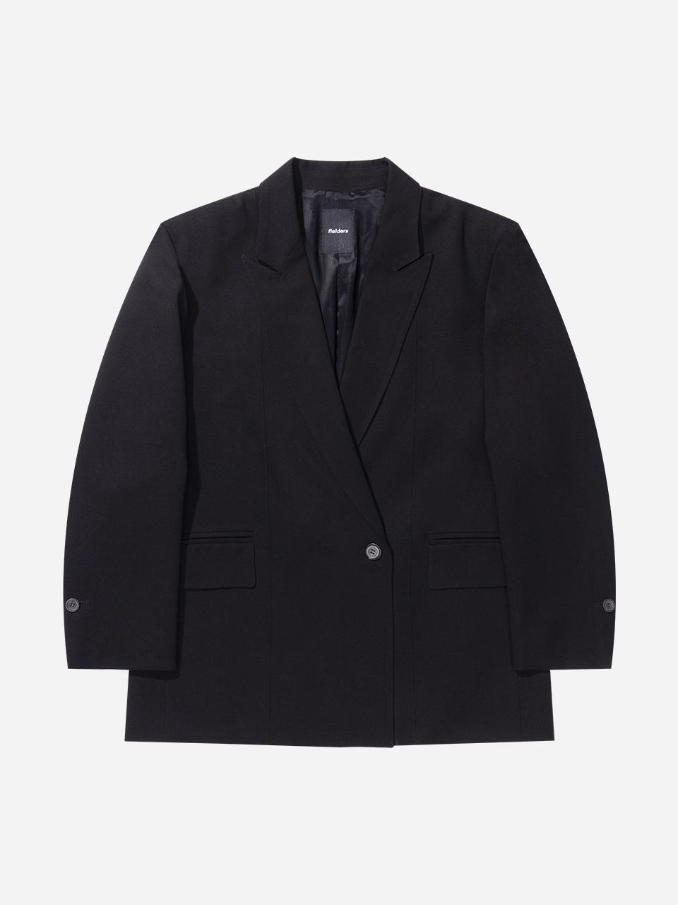 fielders Back Slit Daddy Fit Oversized Blazer [BLACK]