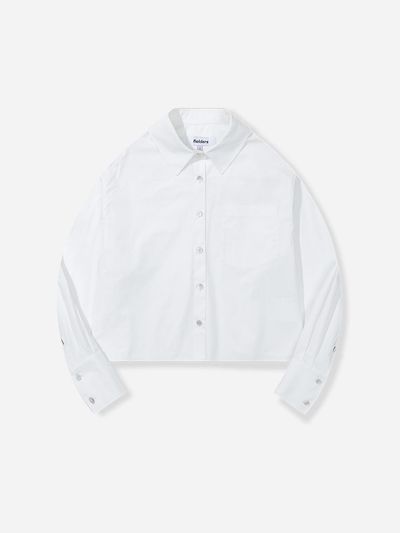 fielders Cropped High-Density Cotton Shirt [White]