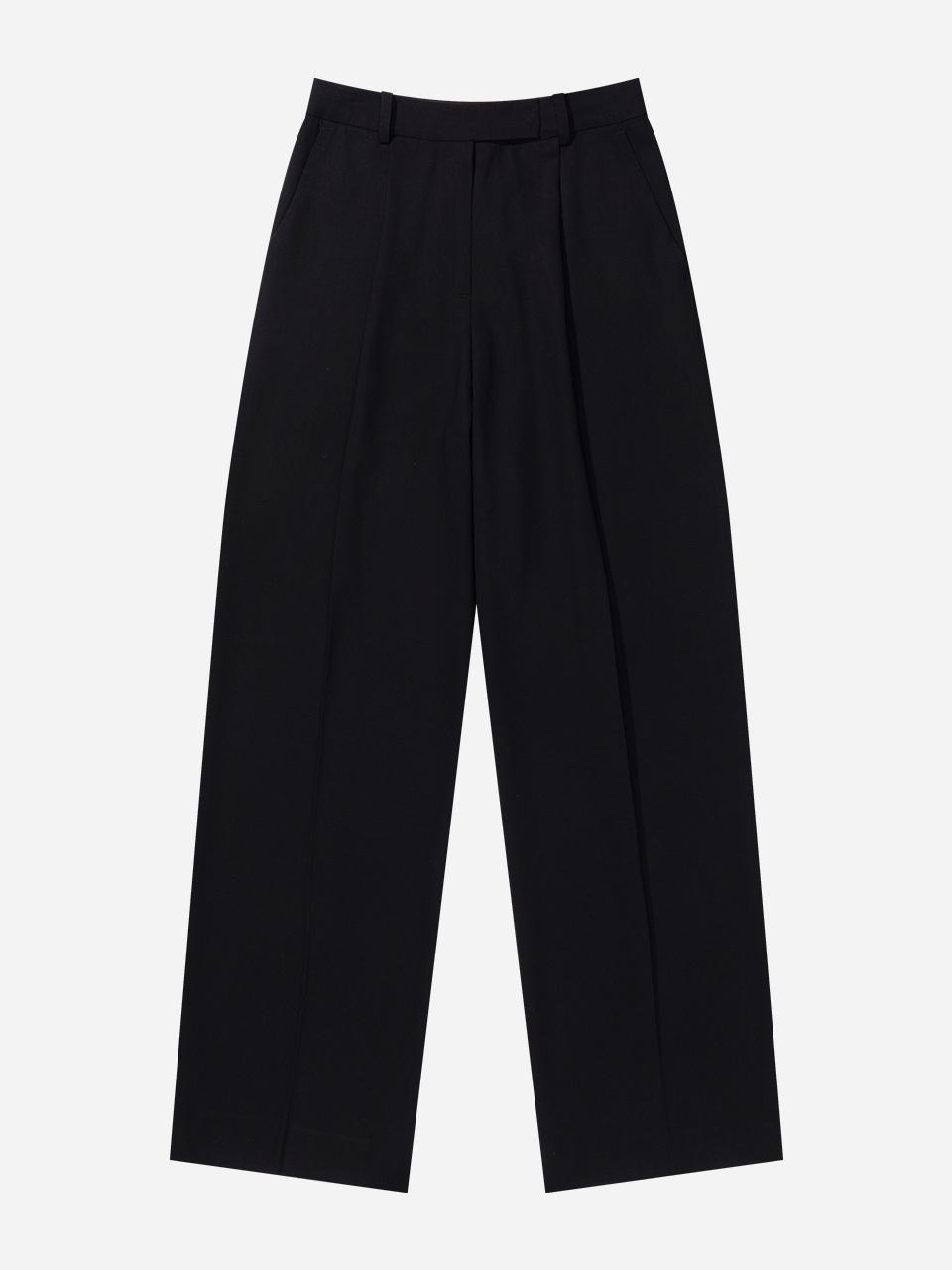 fielders Daily Single-Pleat Wide Slacks [Black]