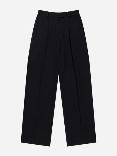 fielders Daily Single-Pleat Wide Slacks [Black]