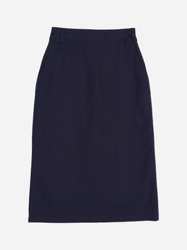 fielders Feminine Button Wrap Long Skirt [NAVY]
