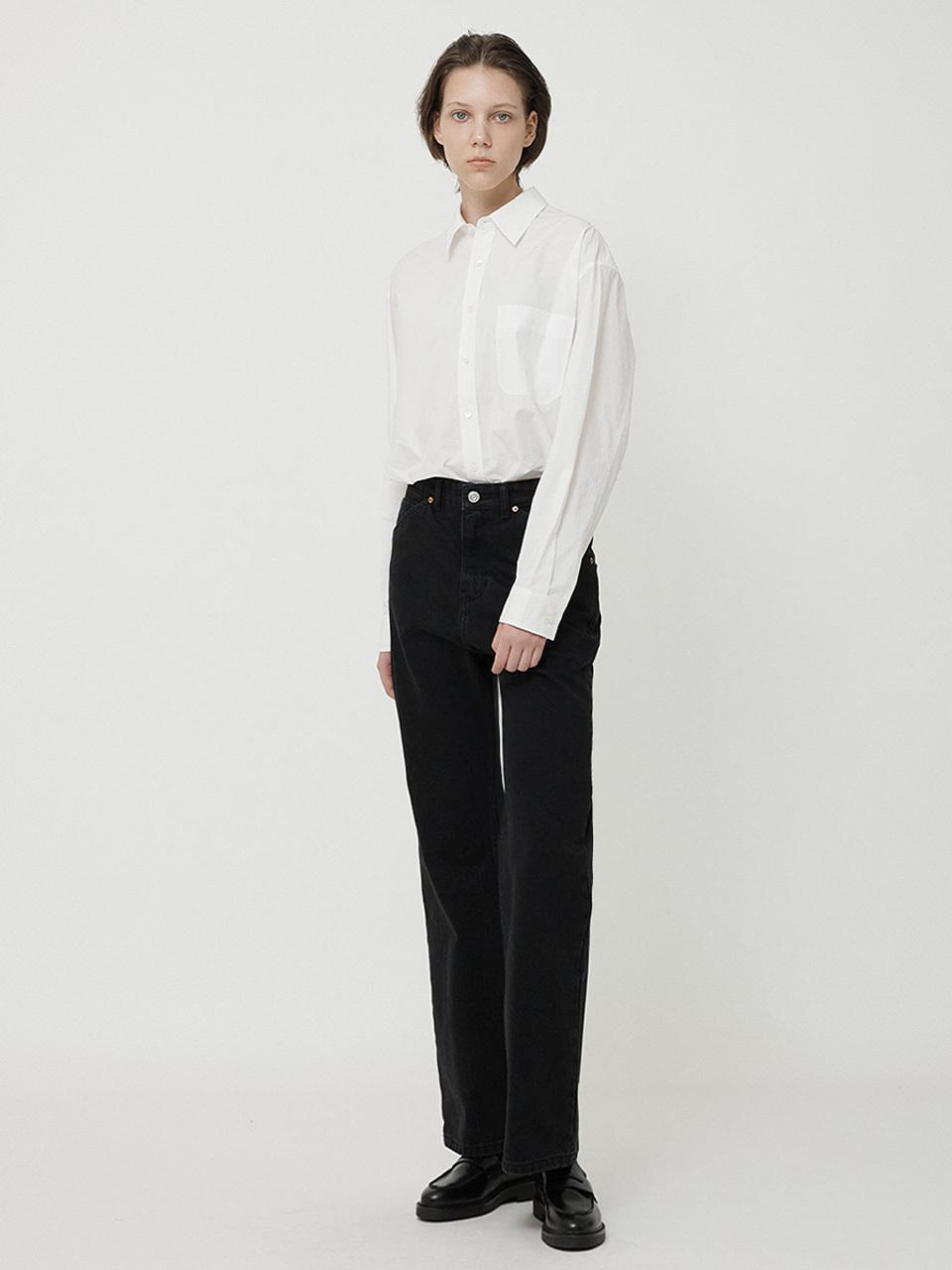 fielders Flared Denim Pants [Black]