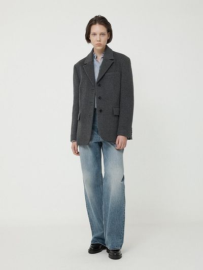 fielders Loose Fit Vintage Washing Denim Pants [Blue]