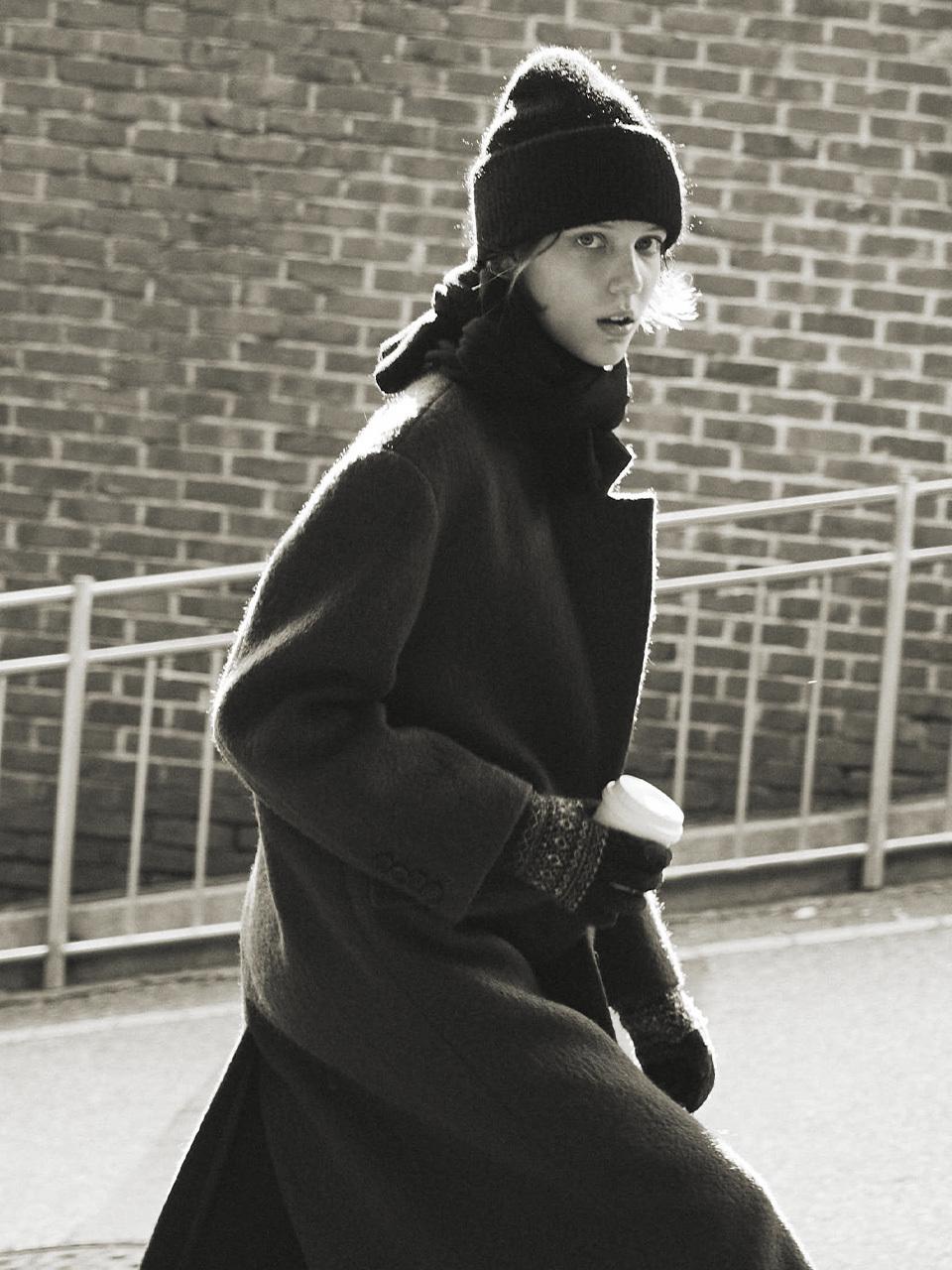 fielders Over Fit Single Long Coat [Camel Brown]