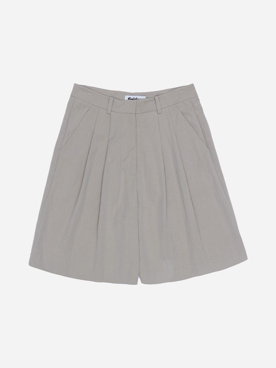 fielders Pin-tuck Wide Half Pants [Beige]