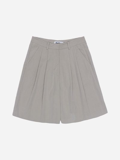 fielders Pin-tuck Wide Half Pants [Beige]