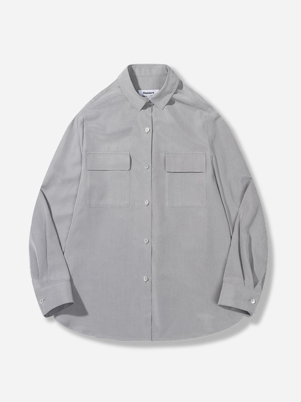 fielders Tencel Pocket Relaxed Blouse [LIGHT GRAY]