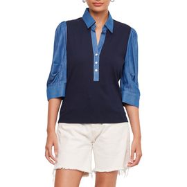 FIFTEEN TWENTY FIFTEEN TWENTY Camden Mixed Media Henley Top