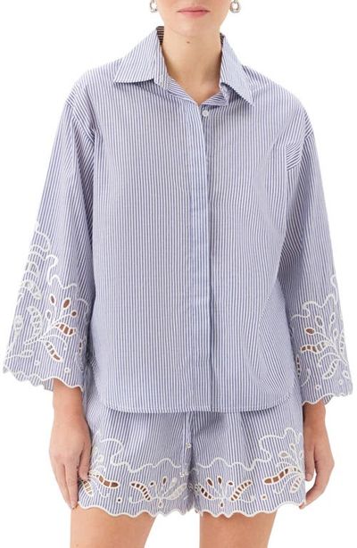 FIFTEEN TWENTY FIFTEEN TWENTY Dakota Stripe Embroidered Shirt