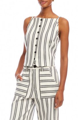 FIFTEEN TWENTY FIFTEEN TWENTY Elis Stripe Cotton Button-Up Top 