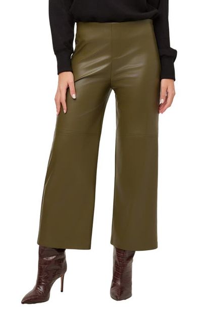 FIFTEEN TWENTY FIFTEEN TWENTY Faux Leather Cropped Wide Leg Pants