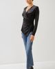 FIFTEEN TWENTY FIFTEEN TWENTY Imara Long Sleeve Sparkle Stretch Velvet Wrap Top - 5