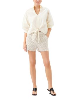 Fifteen Twenty Fifteen Twenty Jena Lantern Sleeve Tie Front Top