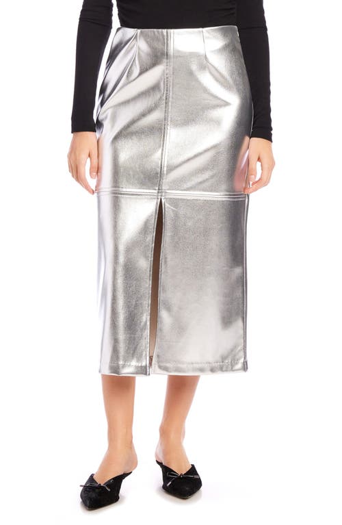 FIFTEEN TWENTY FIFTEEN TWENTY Kaia Metallic Faux Leather Midi Skirt