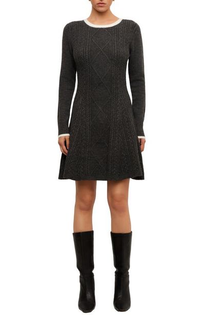 FIFTEEN TWENTY FIFTEEN TWENTY Lucienne Cable Knit A-Line Sweater Dress