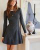 FIFTEEN TWENTY FIFTEEN TWENTY Lucienne Cable Knit A-Line Sweater Dress - 4