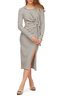 FIFTEEN TWENTY FIFTEEN TWENTY Maddie Side Tie Long Sleeve Cotton Blend Midi Dress