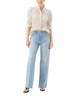 Fifteen Twenty Fifteen Twenty Maria Embellished Mandarin Stripe Shirt