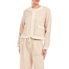 FIFTEEN TWENTY FIFTEEN TWENTY Myra Stripe Contrast Trim Crop Jacket