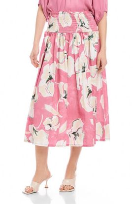 FIFTEEN TWENTY FIFTEEN TWENTY Rhea Floral Cotton Smocked Waist Midi Skirt