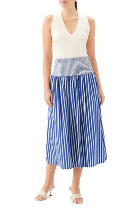 FIFTEEN TWENTY FIFTEEN TWENTY Rhea Smocked Waist Stripe Midi Skirt