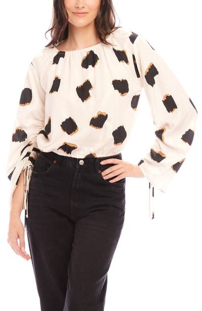 FIFTEEN TWENTY FIFTEEN TWENTY Serafina Dot Print Tie Sleeve Top 