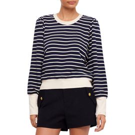 FIFTEEN TWENTY FIFTEEN TWENTY Striped Contrast Bishop Sleeve Cotton Top