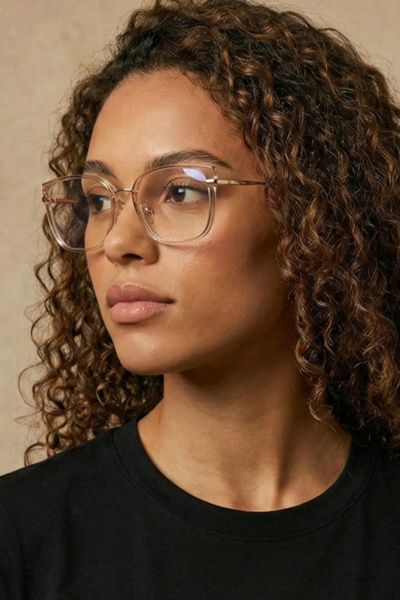 Fifth and Ninth Fifth & Ninth Sahara Square Blue Light Glasses in Tan, Women's at Urban Outfitters