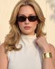 Fifth and Ninth Fifth and Ninth Fifth & Ninth Monaco Rectangle Polarized Sunglasses in Torte/Black, Women's at Urban Outfitters - 5