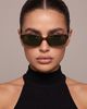 Fifth and Ninth Fifth and Ninth Fifth & Ninth Nara Rectangle Polarized Sunglasses in Transparent Brown/Green, Women's at Urban Outfitters - 1
