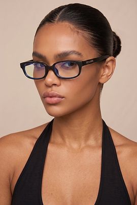 Fifth and Ninth Fifth and Ninth Fifth & Ninth Nita Rectangle Blue Light Blocking Glasses in Black, Women's at Urban Outfitters