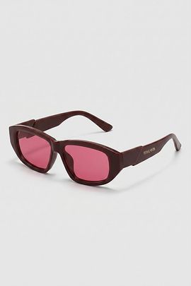 Fifth and Ninth Fifth and Ninth Fifth & Ninth Priya Rectangle Sunglasses in Black Cherry/Rose, Women's at Urban Outfitters
