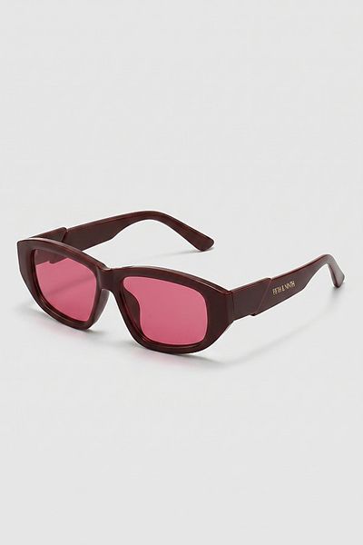 Fifth and Ninth Fifth and Ninth Fifth & Ninth Priya Rectangle Sunglasses in Black Cherry/Rose, Women's at Urban Outfitters