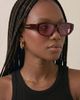 Fifth and Ninth Fifth and Ninth Fifth & Ninth Priya Rectangle Sunglasses in Black Cherry/Rose, Women's at Urban Outfitters - 3