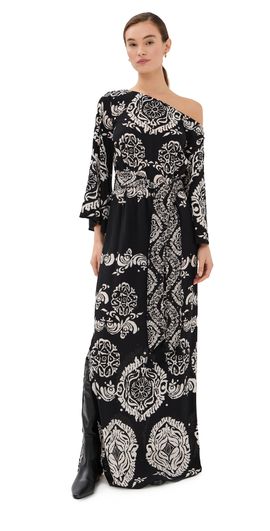 Figue Figue Christy Dress Ornamental Tapestry Onyx Black