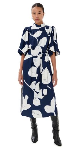 Figue Figue Dani Dress Honeysuckle Floral Ocean Blue