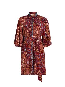 Figue Women's Pamela Kaleidoscope Paisley Belted Shirtdress