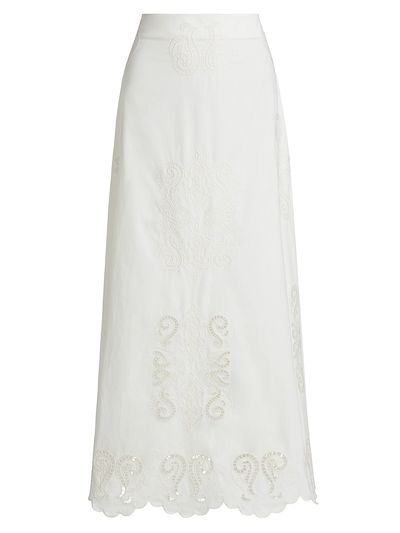 Figue Women's Poppy Embroidered Cotton Maxi Skirt