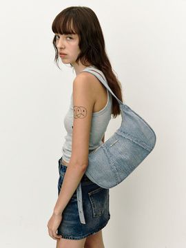 FILLINTHEBLANK [Exclusive]Canvas Stitch Hobo Bag _4 colors